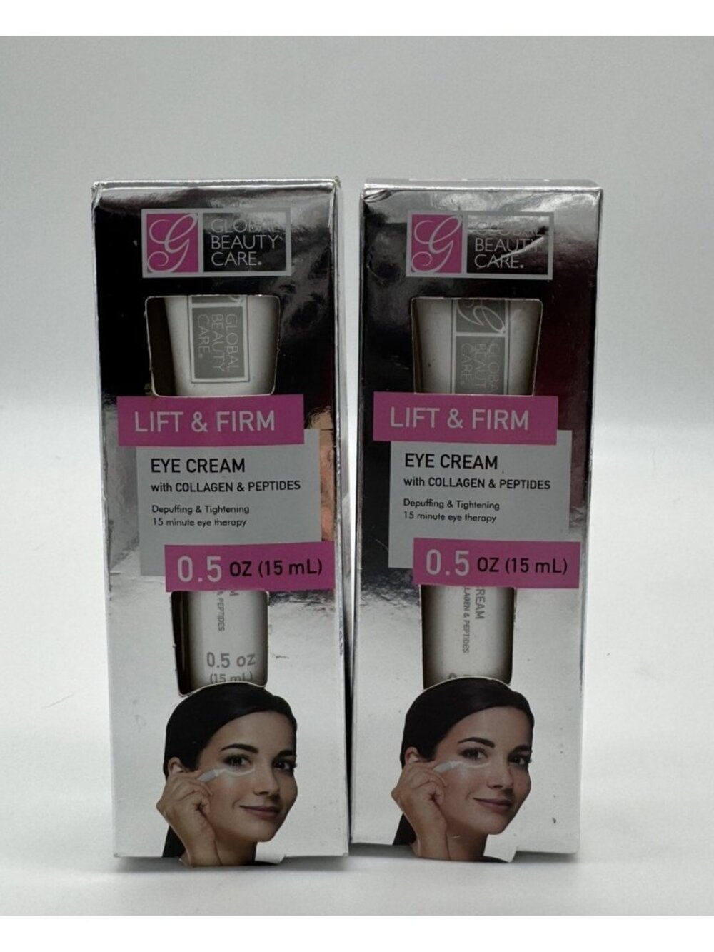 2 Packs Global Beauty Care Lift & Firm Eye Cream With Collagen & Peptides 0.5oz